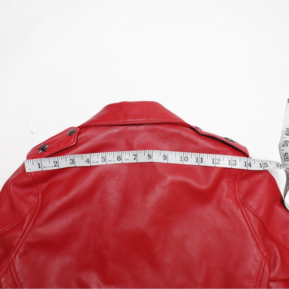 Schott NYC Perfecto Biker Leather Jacket Red Size XS - Picture 10 of 13